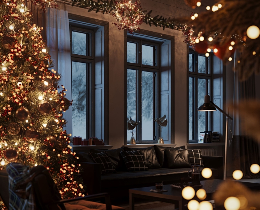 Christmas Lifestyle Furniture CG Shot